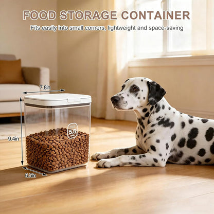 LEAWALK 10Lbs/10.57Qt Airtight Dog Cat Food Storage Container and Dog Treat Containers BPA-Free, PET Clear Stackable Pet Storage Bin, Pop Top, 1-Cup Scoop for Pet Food/Rice/Flour/Bread/Grains