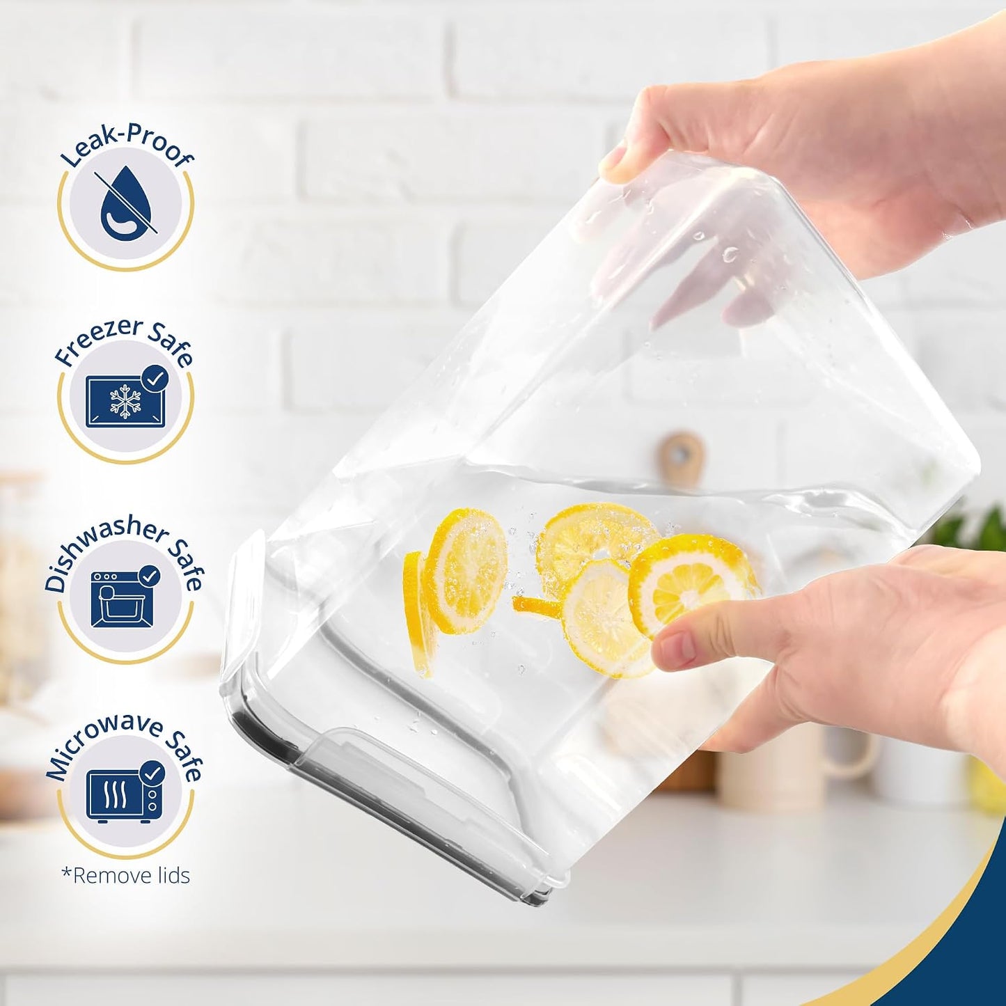 Reli. 6.5L Airtight Food Storage Containers with Lids (2 Sets) | Kitchen Organizers and Storage Containers, Pantry Organizers | BPA Free Plastic XL Set w/ 2 Measuring Cups, 12 Labels, Pen