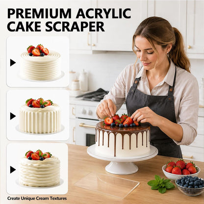 6‑Piece Clear Acrylic Cake Decorating Scraper Set