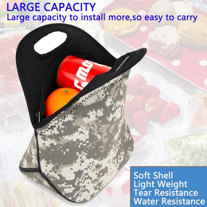 FlowFly Neoprene kids Lunch box Insulated Soft Bag Mini Cooler Thermal Meal Tote Kit for Boys, Girls,Men,Women,School,Work, Office,Black