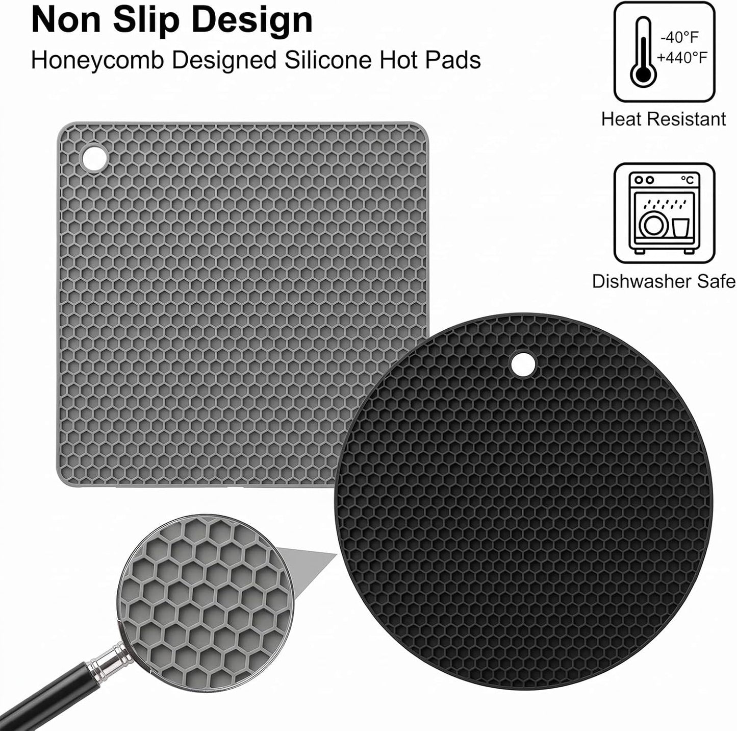 12 Pack Silicone Oven Mitts and Pot Holders Sets Non Slip Mini Oven Gloves Heat Resistant Extra Long Trivet Pads Cooking Gloves with Soft Cotton Lining for Kitchen Counter Table Placemats