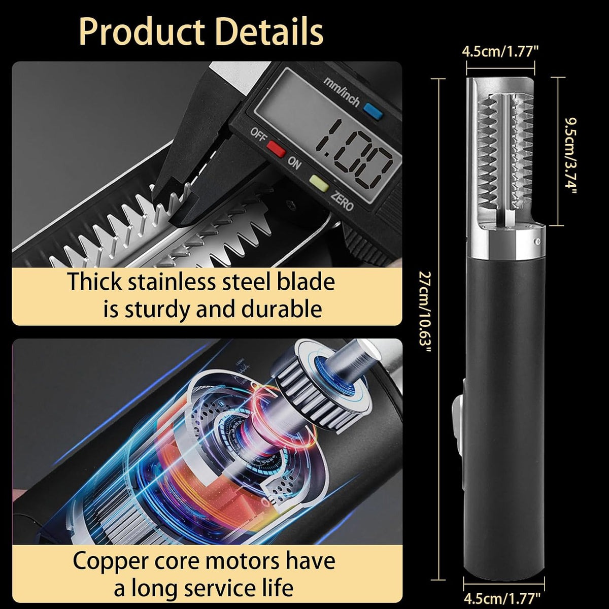 Electric Fish Scaler, Fish Scale Remover with Stainless Steel Roller Blade, Built-In Rechargeable Battery, Professional Fish Descaler Tool for Chef and Home Cooks Fish Cleaning Tools