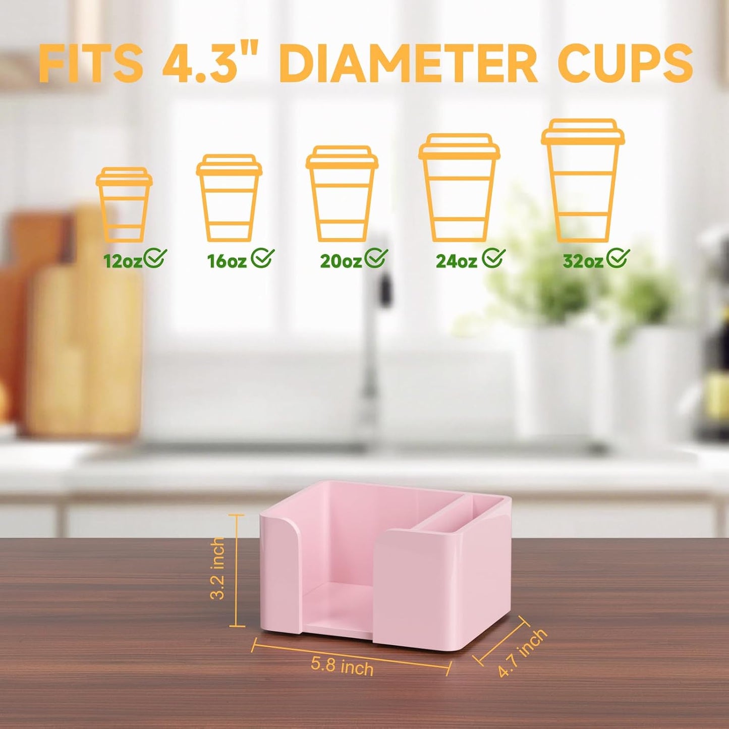 Coffee Cup Holder for Countertop - Clear Acrylic Coffee Bar Accessories Cup Organizer Station Organizer Farmhouse Table Décor