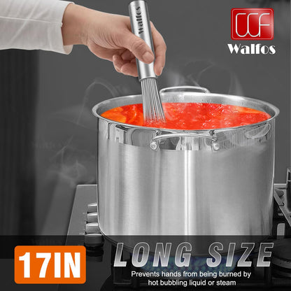 Walfos Whisk,304 Stainless Steel whisk,No-Rust 7+9+11inch Whisks for cooking Nice for Blending,Whisking,Beating.Heat resistant 600°F Dishwasher Safe. Heavy duty kitchen whisk.SILVER