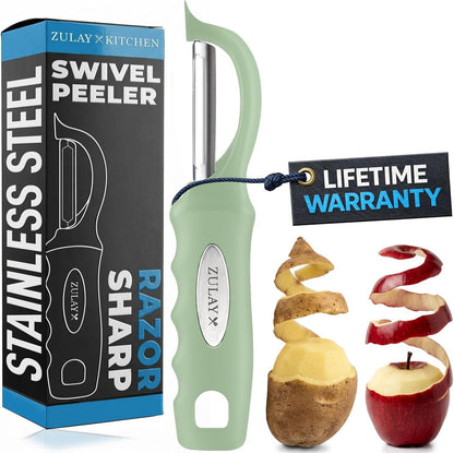 Zulay Kitchen Premium Potato Peeler, Vegetable Peeler for Kitchen, Black