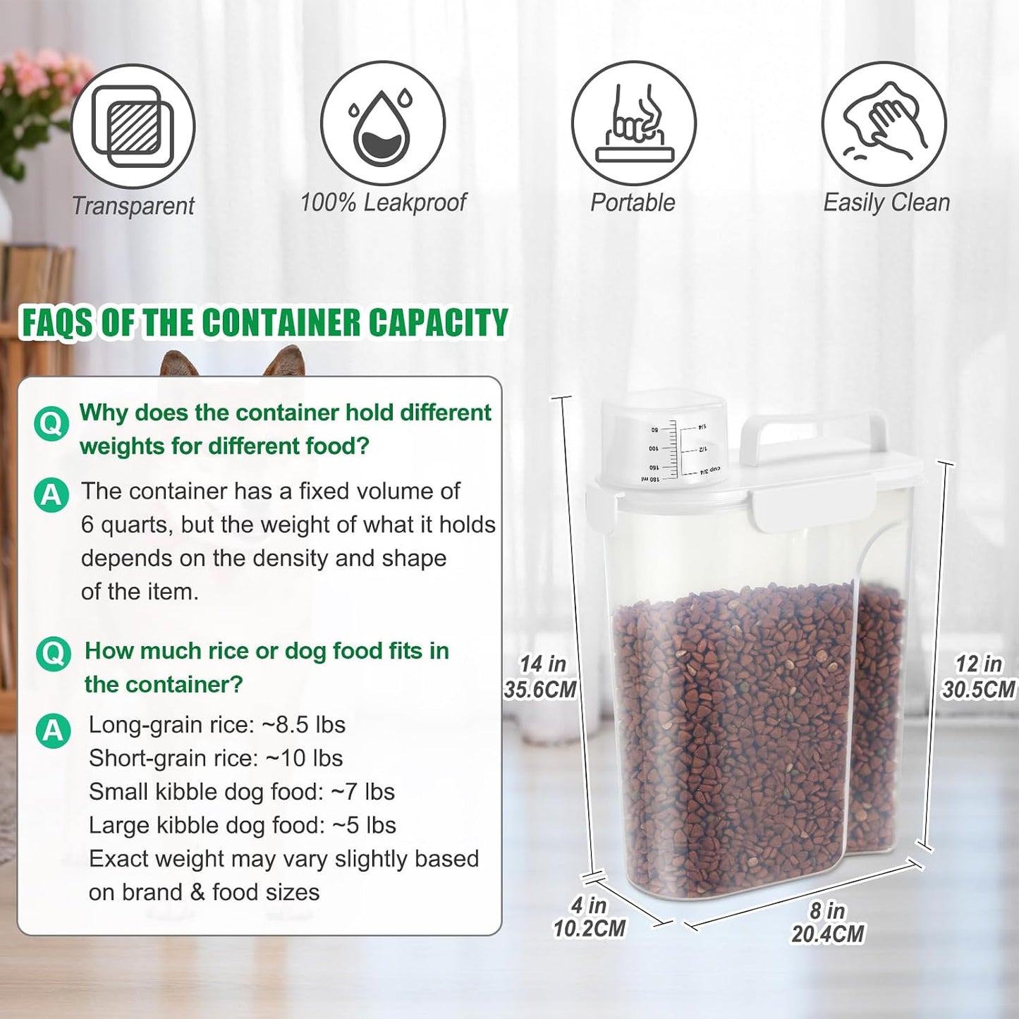 TBMax 10 Lbs Cat Dog Food Storage Container, 2026 Upgraded Large Pouring Container for Pet Food Storage, Bird Seed Dispenser, Portable Travel Kibble Holder -Dark Green