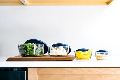 6-Piece Glass Food Storage Containers Set (3 Containers + 3 BPA-Free Lids) | 2-Cup, Leakproof | Microwave, Freezer, Oven & Dishwasher Safe | Ideal for Meal Prep & Pantry Organization, Pistachio