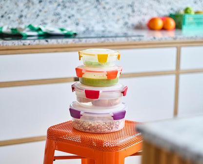 Joseph Joseph Nest Lock Plastic BPA Free Food Storage Container Set with Lockable Airtight Leakproof Lids, 10-Piece, Multi-Color