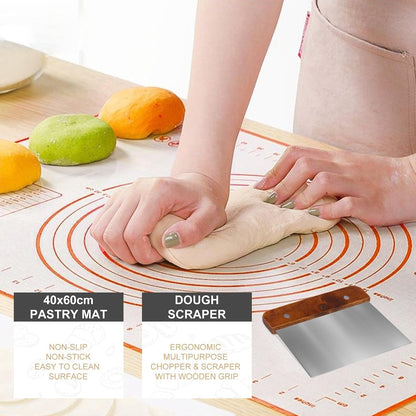 Sourdough Baking Kit, 2 Oval Banneton Proofing Basket Set