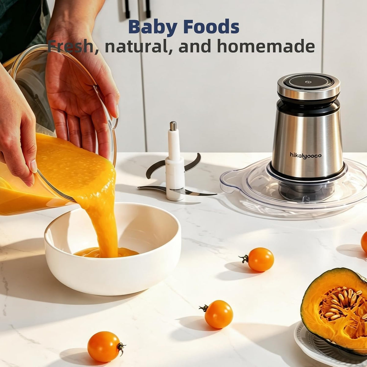 600W Food Chopper 8 Cup Glass Food Processor Meat Grinder