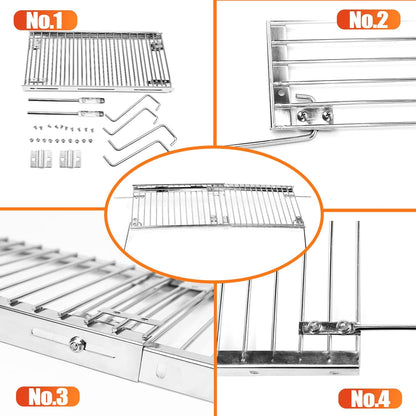 Utheer 2-Pack Griddle Warming Rack for Blackstone 28" Griddles, Stainless Steel Flat Top Grill Accessories | Reversible Rack Adds Prep Space, Foldable Clip-On Design Expands Cooking & Holding Area