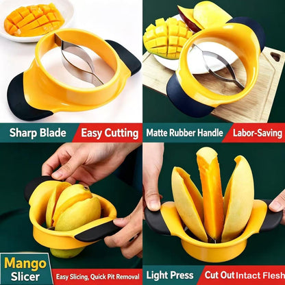 2Pcs Mango Slicer Splitter Pit Remover Bundle,Stainless Steel Mango Cutter