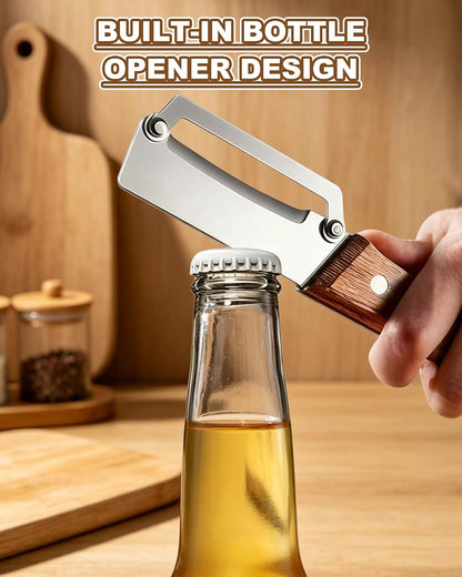 Vegetable Peeler with Wooden Handle and Bottle Opener,2026 Upgrade Multifunctional Stainless Steel Peeler,Vegetable Peeler for Kitchen,Suitable for Vegetables or Fruits that Need to Be Peeled(2PCS)