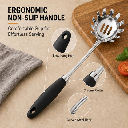 Stainless Steel Slotted Turner Spatula, Metal Spatula for Cast Iron & Stainless Steel Pans, Thin Edge Kitchen Turner for Eggs, Pancakes, Burgers, Dishwasher Safe
