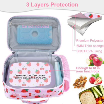 RHCPFOVR Kids Lunch Bag - Insulated Lunch Box for Boys Girls,Washable Lunch Bag and Reusable Toddler Leak-proof Lunchbox for School and Daycare - Colors A