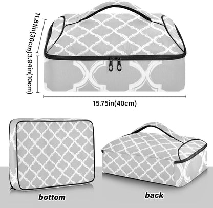 Casserole Carriers for Hot or Cold Food Reusable Casserole Dish Carrier Insulated Thermal Large Capacity Durable Perfect for Party Camping Family Gatherings Yellow Fish - Colors A