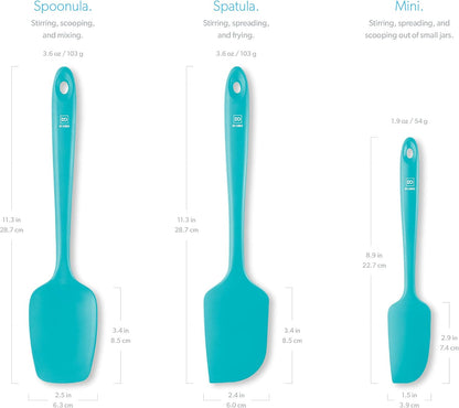 DI ORO Silicone Spatula Set - Rubber Kitchen Spatulas for Baking, Cooking, & Mixing - 600°F Heat-Resistant & BPA Free Silicone Scraper Spatulas for Nonstick Cookware - Dishwasher Safe (3pc, Black)
