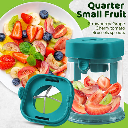 Small Fruit Cutter for Grape, Strawberry, Cherry Tomato (Red)