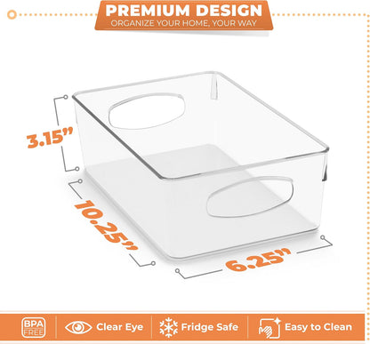 Sorbus XL Clear Plastic Storage Bins for Shelves, Clothes, with Handle - Clear Storage Bins, Drawer, Shelf, Closet, Pantry, Fridge, Freezer Organizer Bins, Closet Organizers and Storage (10 pack)