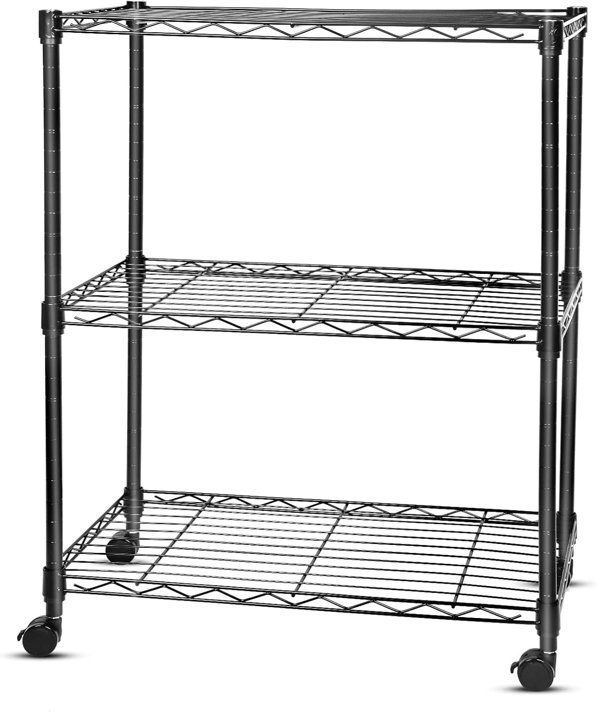 Whitmor 2-Wire Shelving Unit, Metal Storage Shelves, Stacking Shelf with Basket, Easy Assembly Home Organizer for Pantry, Kitchen, Garage, Plant