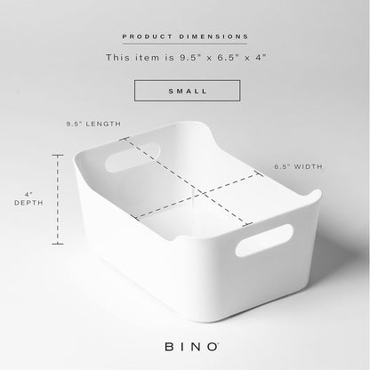 BINO | Plastic Storage Bins, Large - 2 Pack, Clear | THE SOHO COLLECTION | Pantry Organizers and Storage Containers | Fridge Organizer Bins | Kitchen Cabinet Organizer | Medicine Cabinet Bin