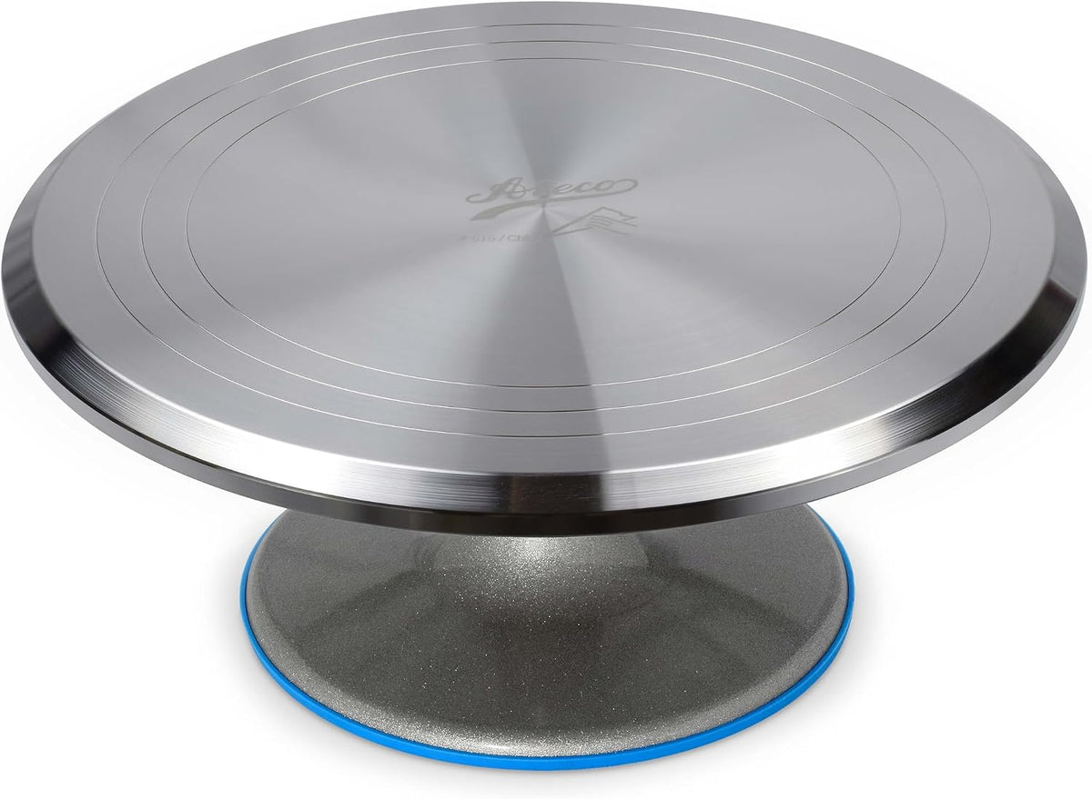 Ateco Revolving Cake Decorating Stand, 615 12" Round, Aluminum Base, White