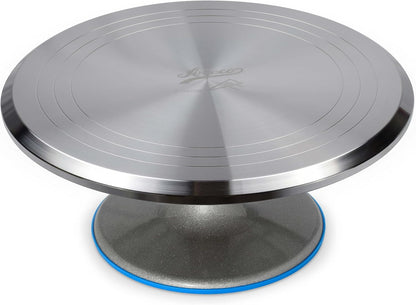 Ateco Revolving Cake Decorating Stand, 615 12" Round, Aluminum Base, White