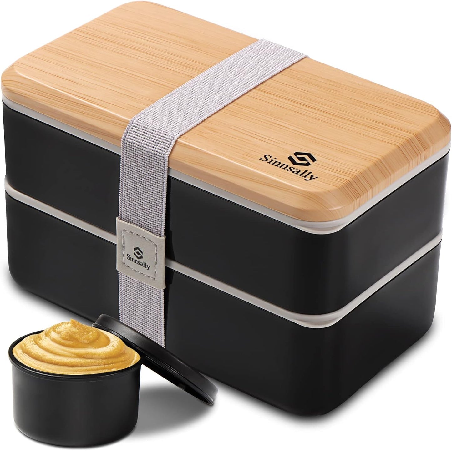 Sinnsally Bento Box for Kids and Adults, Stackable Japanese Bento Lunch Box Containers for Teens/Women with Compartments(47oz),Modern Lunch Containers with Utensil Set,Leak-Proof Lunchbox,Rectangle