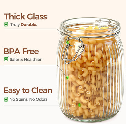 ComSaf 6-Pack 17oz Short Glass Jars for Drawers, Small Airtight Food Canisters for Spices, Nuts & Kids Snacks, Pint Sized Canning Jar Set for Jams, Pickles & Pantry Organization