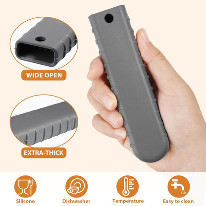 Webake Cast Iron Handle Cover, Silicone Hot Handle Cover Holder Sleeve for Small Cast Iron Skillet Pot Pan Handle Covers 5.4" x 1.15" x 0.5" (3 Pack)