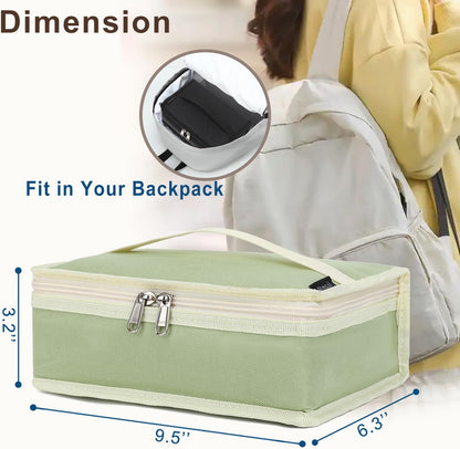 FlowFly Small Insulated Lunch box Portable Soft Bag Mini Cooler Thermal Meal Tote Kit with Handle for Work & School, Black