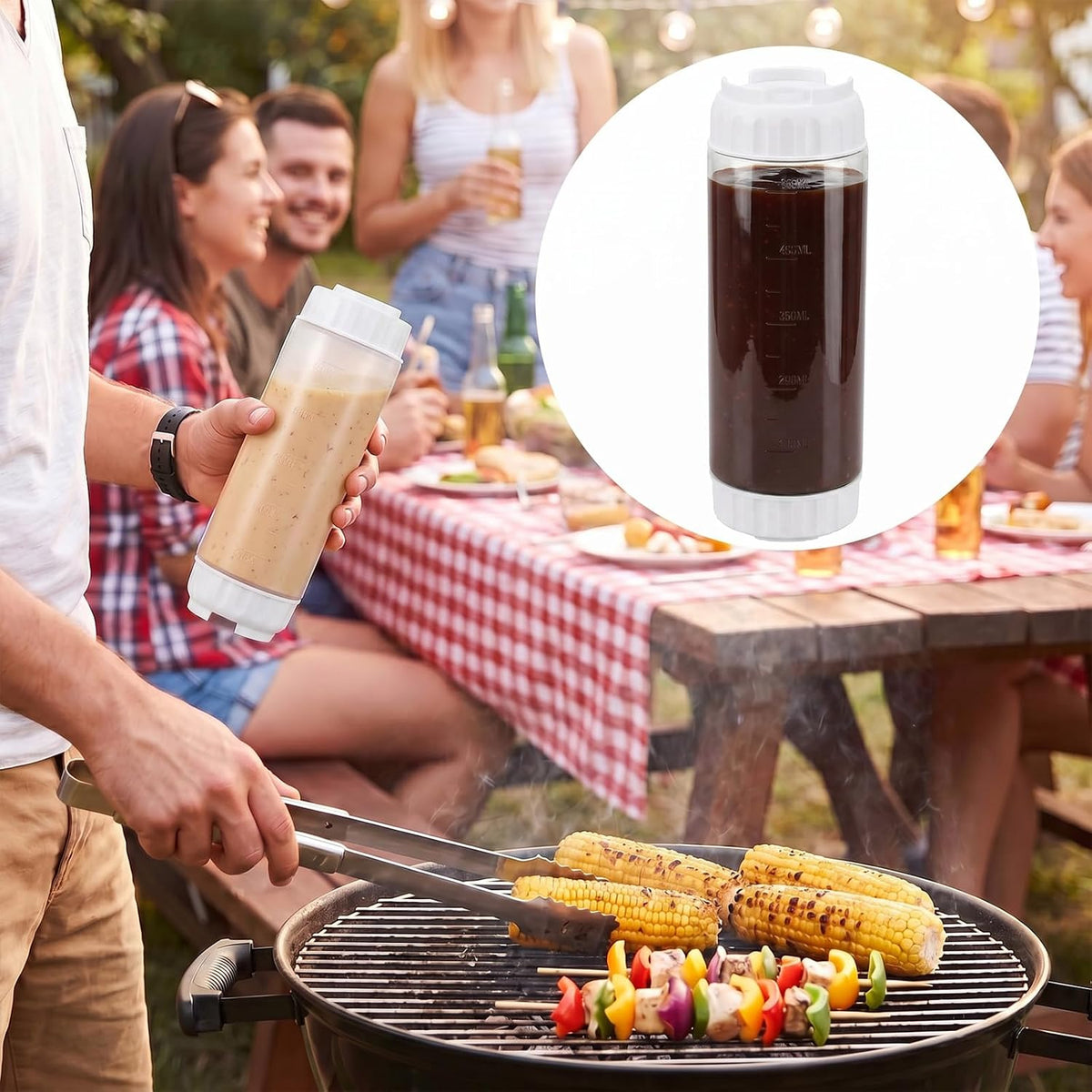 2 Pcs 16 oz Inverted Squeeze Bottles, Valve Condiment Dispenser (Black)