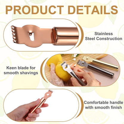 uxcell Lemon Zester Tool Stainless Steel Orange Peeler Silver