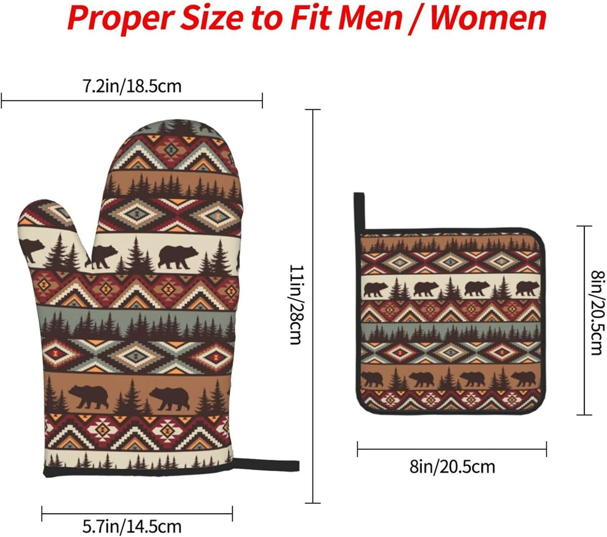 Boho Floral Oven Mitts and Pot Holders Sets of 3, Cute Baker Stuff