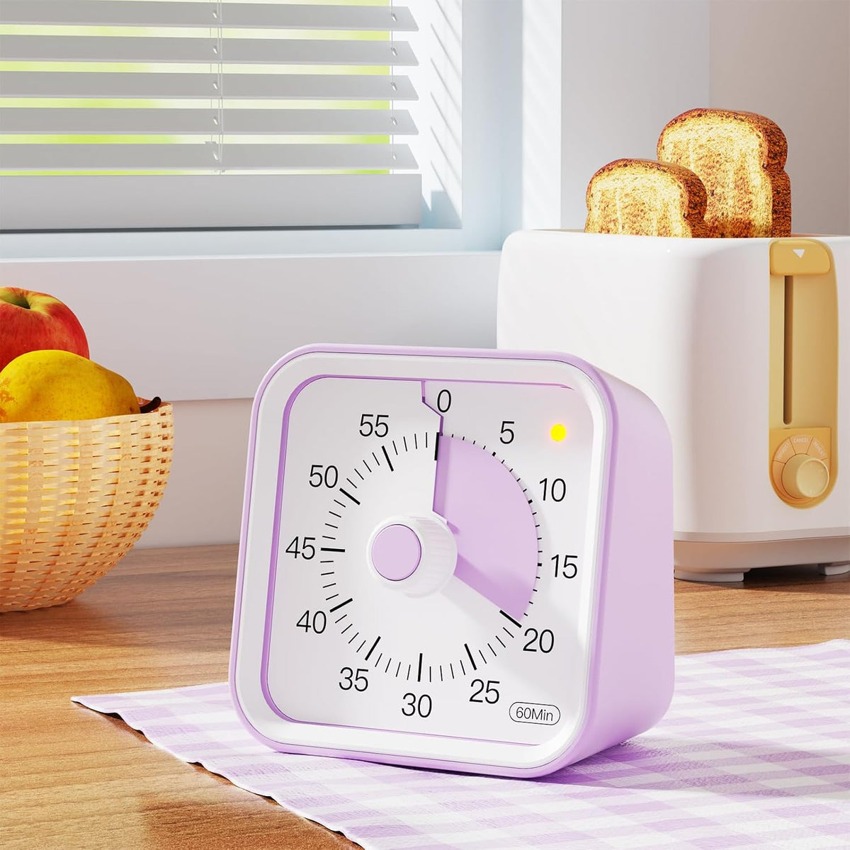 Visual Timer for Kids, Countdown Timer with Pause Function, White