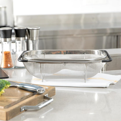 Restaurantware 6 qt Stainless Steel Over The Sink Colander