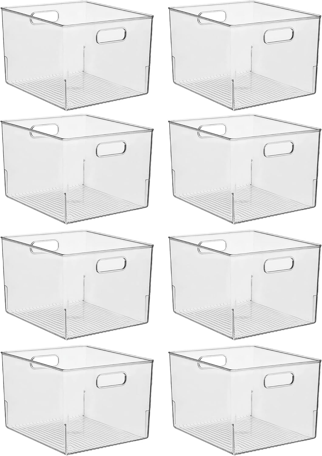 iDesign Storage Bin with Handles, 12" x 10" x 8", Clear | For Kitchen, Pantry, Cabinet, Nursery, Crafts