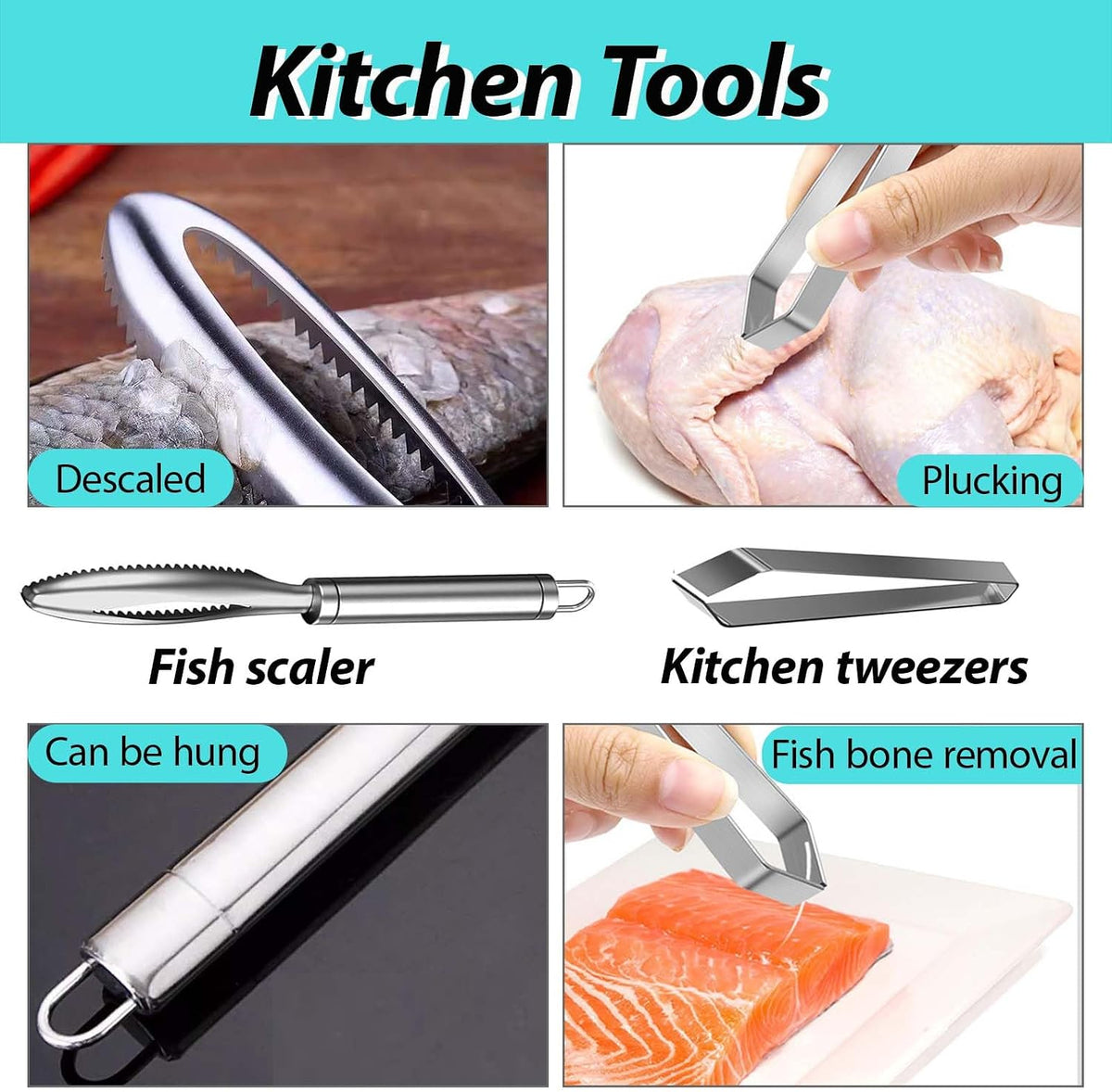 3 Shrimp Deveining Tool, FRIVASTIC Shrimp Peeler Cleaner, Tow-In-One Shrimp Line Knife, Stainless Steel Shrimp Line Knife, Stainless Steel Crawfish Peeler Tool, Shrimp Threader Fishing Line Remover