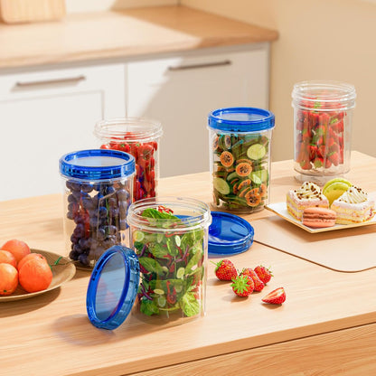 Freezer Storage Containers, [6 Pack-16 Oz] Airtight Plastic Food Storage Containers with Twist Top Lids, Soup, Meal Prep Containers | BPA Free | Stackable | Leakproof | Microwave/Dishwasher Safe