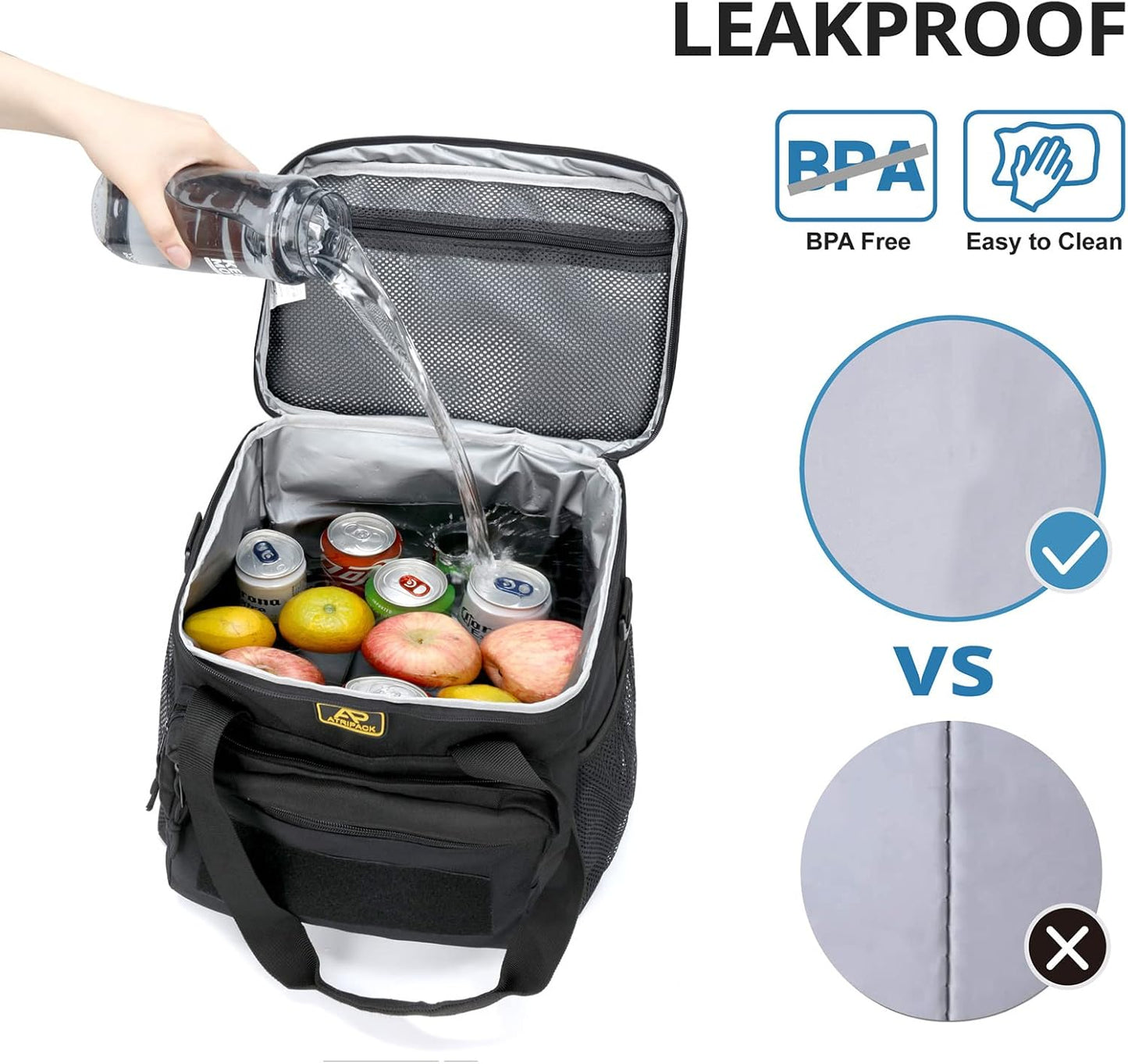 Lunch Box for Men, Tactical Lunch Bag MOLLE Webbing Leakproof Insulated Lunch Cooler Women Adult Meal with Adjustable Shoulder Strap Lunch Pail (Blue)