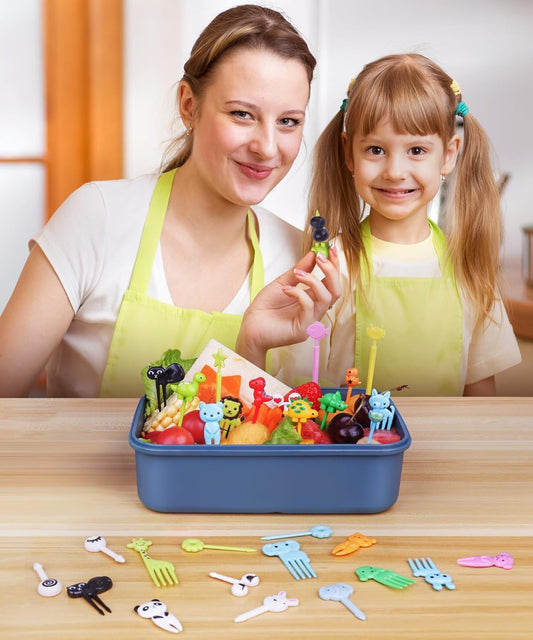 160PCS Food Picks for Kids with Storage Box, Kids Lunch Accessories for Bento Box, Animal Kids Food Picks for Picky Eater, Cute Toothpicks for Food Fruit, Fun Toddler Food Picks - BPA Free