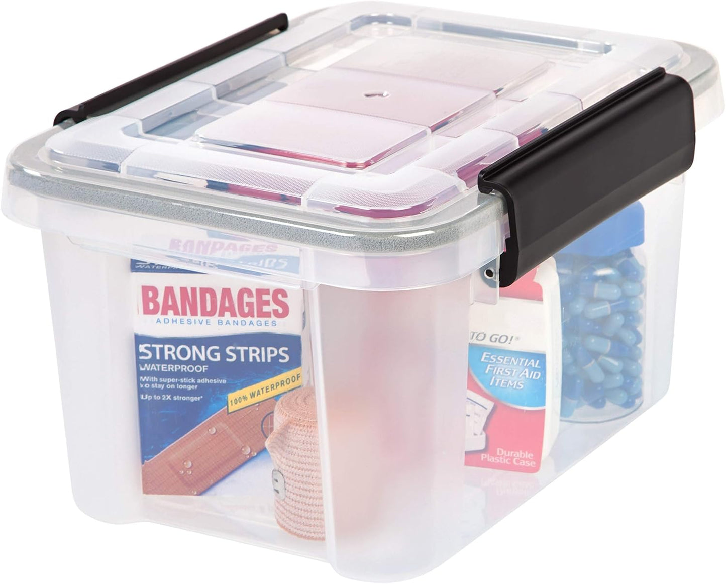 IRIS USA WeatherPro Storage Bins with Lids, 47 Qt, Gasket Seal, 2 Pack | Airtight gasket helps protect clothing, shoes, crafts, keepsakes, and household supplies from moisture and dust.