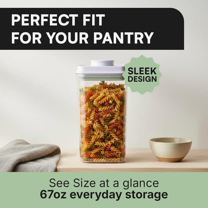 Bop Top Airtight Food Storage Containers with Lid 2 Cups / 16 oz | Kitchen Canister Sets | Air Tight Pantry Container | Pop Top Dry Food Storage Containers for Snacks, Sugar, Flour, Baking, Pasta