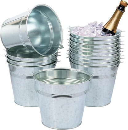 3 Pack 15.3" x 9" x 6" Yellow Metal Galvanized Tub with Handles, 3 Gallon Large Beverage Tubs for Parties, Beer, Wine, and Cocktails, Rust-Proof and Durable Ice Buckets