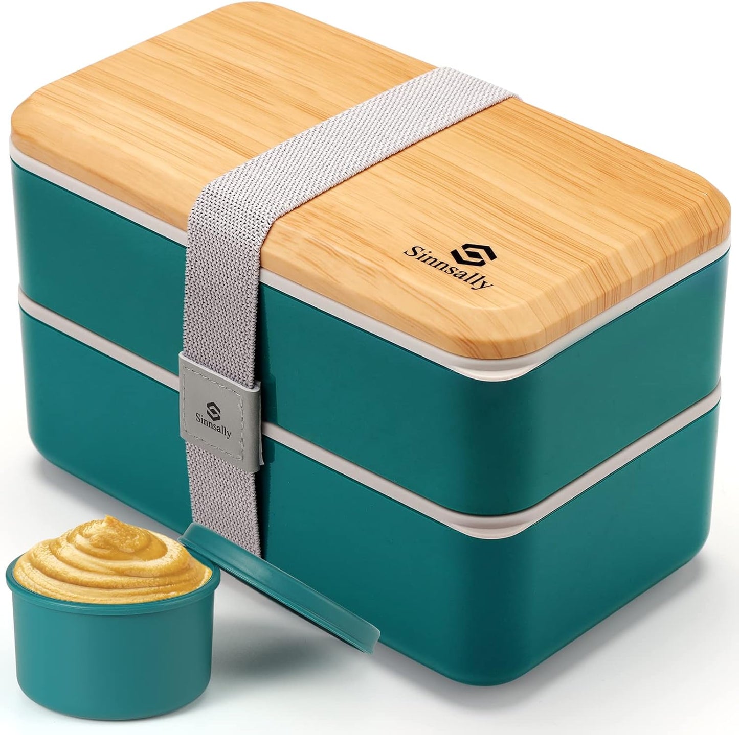 Sinnsally Bento Box for Kids and Adults, Stackable Japanese Bento Lunch Box Containers for Teens/Women with Compartments(47oz),Modern Lunch Containers with Utensil Set,Leak-Proof Lunchbox,Rectangle