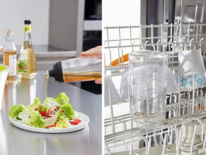 Glass Salad Dressing Bottle 10oz/300ml fill volume, Black