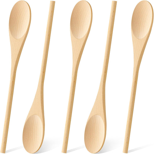 MORGLES Wooden Spoons for Cooking, 12 Inches Long Handle Spoons