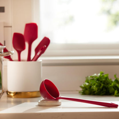 DI ORO Silicone Ladle - Soup & Serving, 600F Heat Resistant, Black