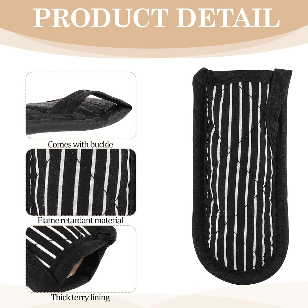 4 PCS Hot Handle Covers, Heat Resistant Pan Handle Sleeve, Machine Washable Handles Mitts Non Slip Cast Iron Skillet Holder Covers for Home Kitchen BBQ Baking Cookware(Classic Styles)