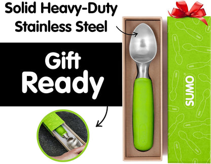 SUMO Stainless Steel Ice Cream Scoop with Ergonomic Handle - Green